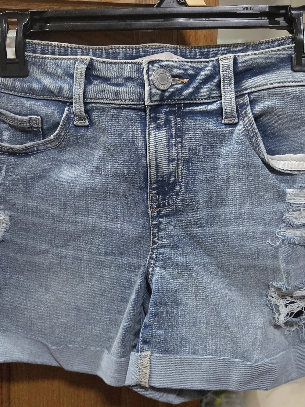 SO Women's Light Blue Distressed Boyfriend Jeans